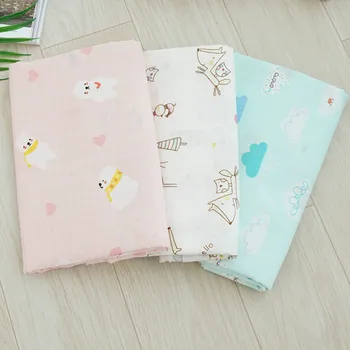 

40S Cotton 2 Layers Gauze Fabric High Density Cotton Printed Gauze Baby Gro-Bag Bath Towel Fabric baby pajamas fabric