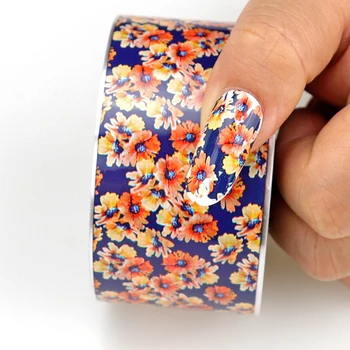 

Yellow chrysanthemum nail art Nail Foil Transfer Stickers 120M * 4CM Rose Sheet Nail Art Transfer Paper Polish Stickers JH81