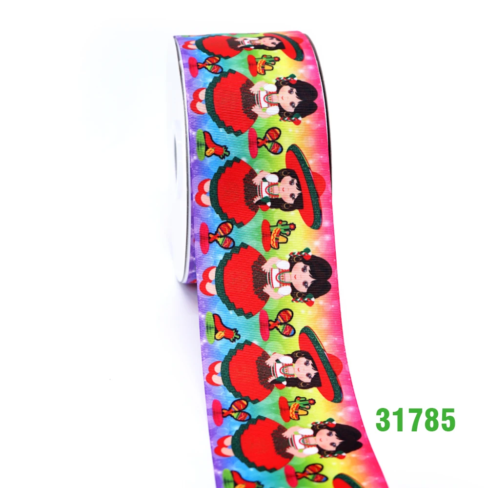 50 ярдов мультфильм напечатанный grosgrain ленты 31704 - Цвет: 31785