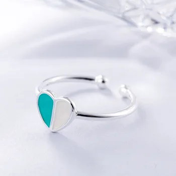 

New Silver 925 Heart Rings for Women Lady Punk Vintage Open Antique Rings Statement Sterling Silver Jewelry