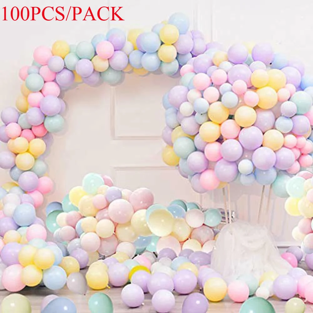 Праздничные воздушные шары 100pcs Macaron конфеты Цветной для дня рождения и свадьбы детского дня рождения вечерние детские игрушки шарики комплект пастельных аксессуары из латекса