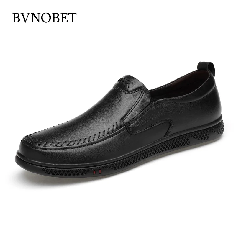 

BVNOBET Black Business Men Formal Shoes Man Leather Dress Shoes Social Male Oxfords Slip On Party Wedding Shoes chaussure homme