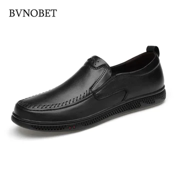 

BVNOBET Black Men Formal Shoes Man Leather Dress Shoes Business Social Male Oxfords Slip On Party Wedding Shoes chaussure homme