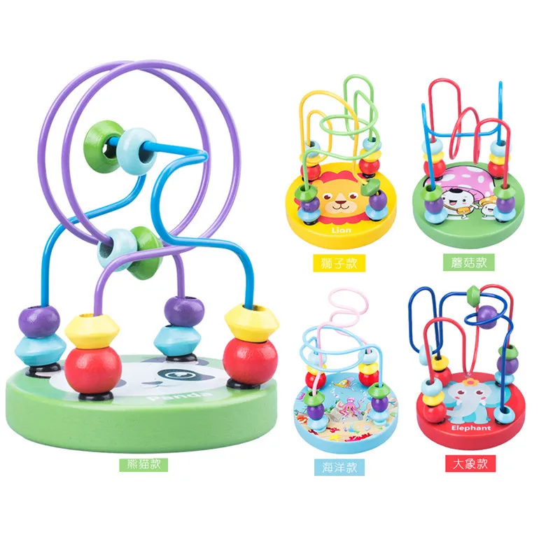 

Children Wooden Toy Color Mini Animal Small Bead-stringing Toy Beaded Bracelet Early Childhood Educational Force Teaching Aids
