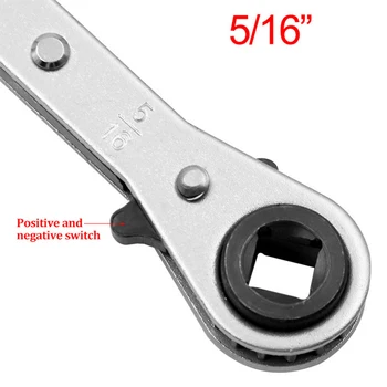 

Silver Gray Ratchet Wrench Steel 140mm Length Double Head For Refrigeration