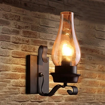 

Vintage Rustic Wall Lamp in Glass and Mood Light Decorative Lamp for Bedroom (Does Not Contain Bulbs)