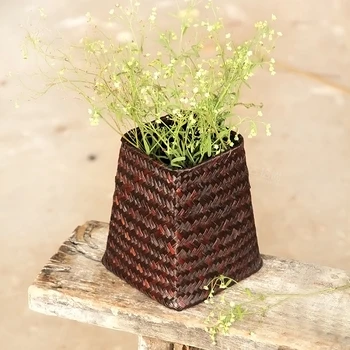 

5 Style Seagrass Flower Vase Flower Pot Basket Straw Rattan Plant Storage Pot Garden Planter Home Handmade Basket Tabletop Vase