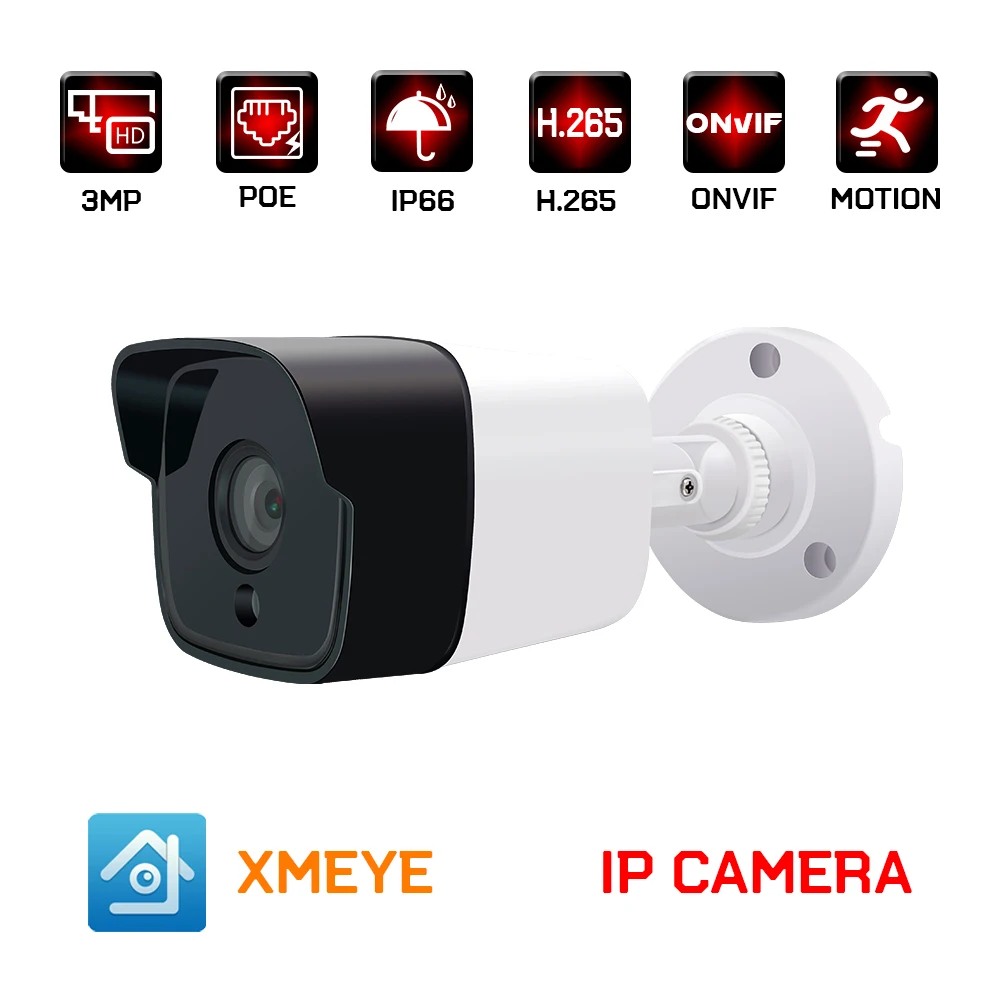 1080p 3mp h.265 аудио poe ip камера cctv видео наблюдения безопасности наружные пулевые