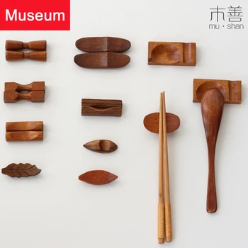 

Leaf Woodiness Chopstick Frame Table Nanmu Wooden Chopsticks Rack Household Japanese Food Shop Photography Prop