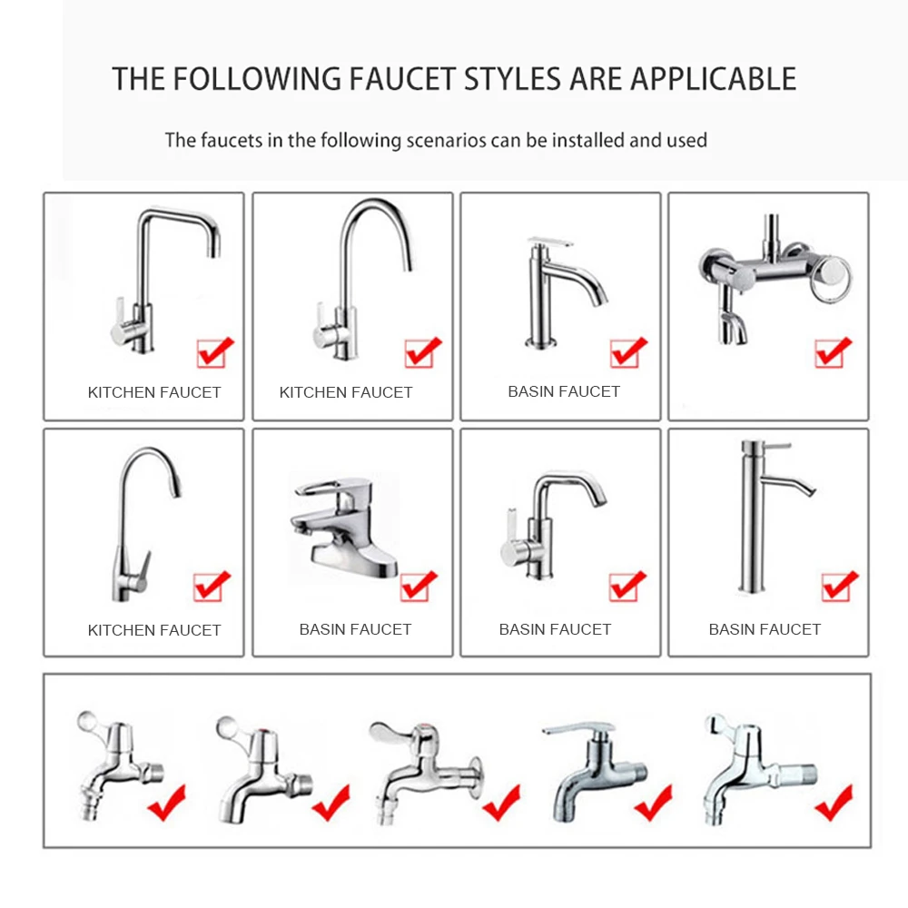 3Modes Kitchen Water Faucet Filter Adjustable High Pressure Tap Aerator Spray Head Universal Anti Splash Faucet Nozzle Connector water faucet filter faucet aerator faucet sprayer kitchen faucet