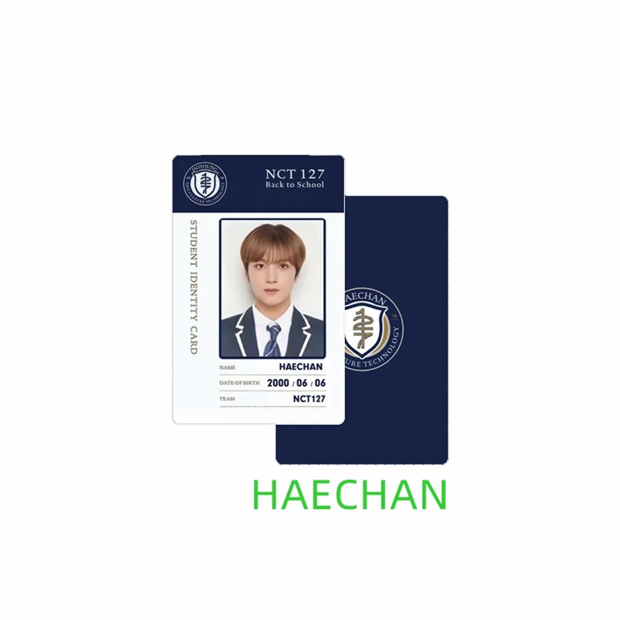 Haechan Kpop NCT 127 автограф Фотокарта Taeyong Haechan ПВХ фото карта Jungwoo Taeil HD Коллекционная карта - Цвет: Haechan