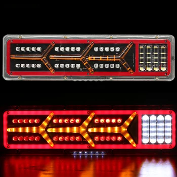 

Universal Car Truck Rear Taillight Fog Lamp Led Trailer Taillights 24v Waterproof Flow Steering brake reversing Traffic Turn Lig