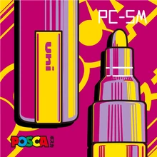 1 шт., японские PC-5M маркеры для рисования Uni Posca, средний наконечник, 1,8 мм-2,5 мм, 17 цветов, для школы, офиса, художественного маркера