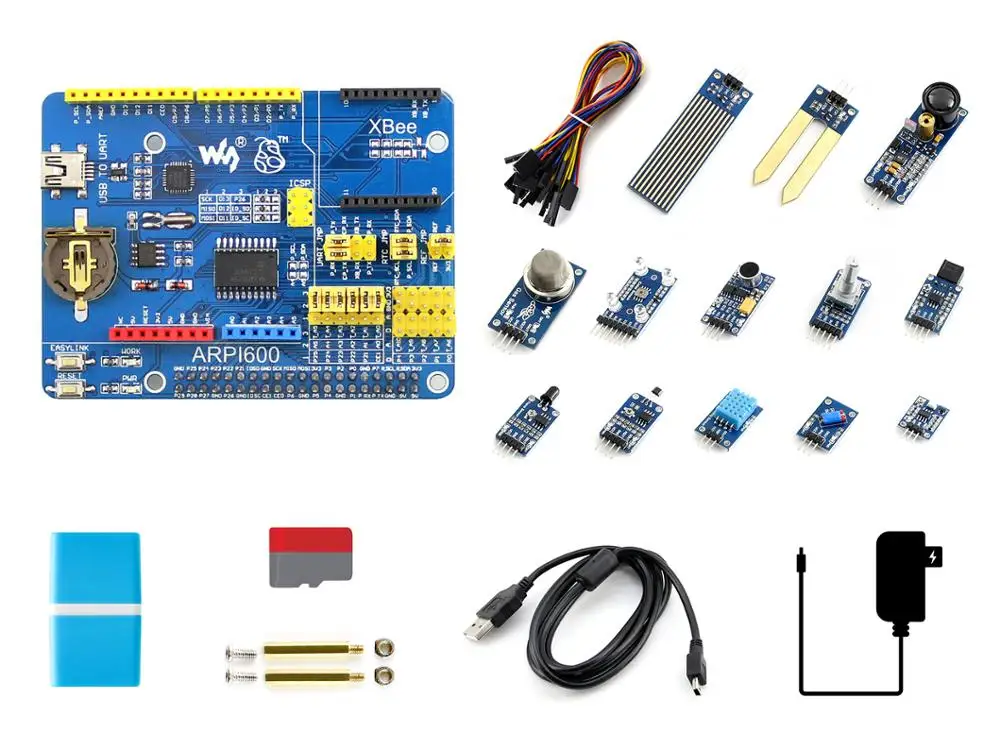 

Raspberry Pi 4 Model B Sensor Kit, с 13 популярными датчиками