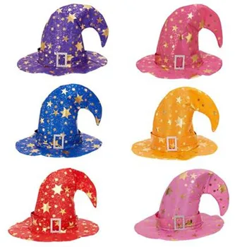 

Bent Pumpkin Star Witch Hat Performance Party Hats Adults Maquerade Cosplay Costume Props Dress Decor Halloween Christmas
