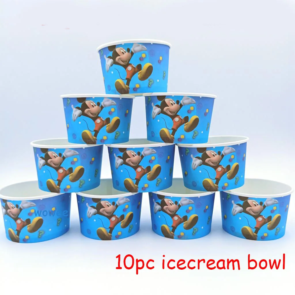 10pc Ice Cream Bowls 108 см* 180 см Микки Мышь вечерние скатерть Скатерти пользу, одежда на день рождения, фестиваль подкладкой детская верхняя одежда для мальчиков, вечерние поставки покрытие стола - Цвет: 10pc Ice Cream Bowls