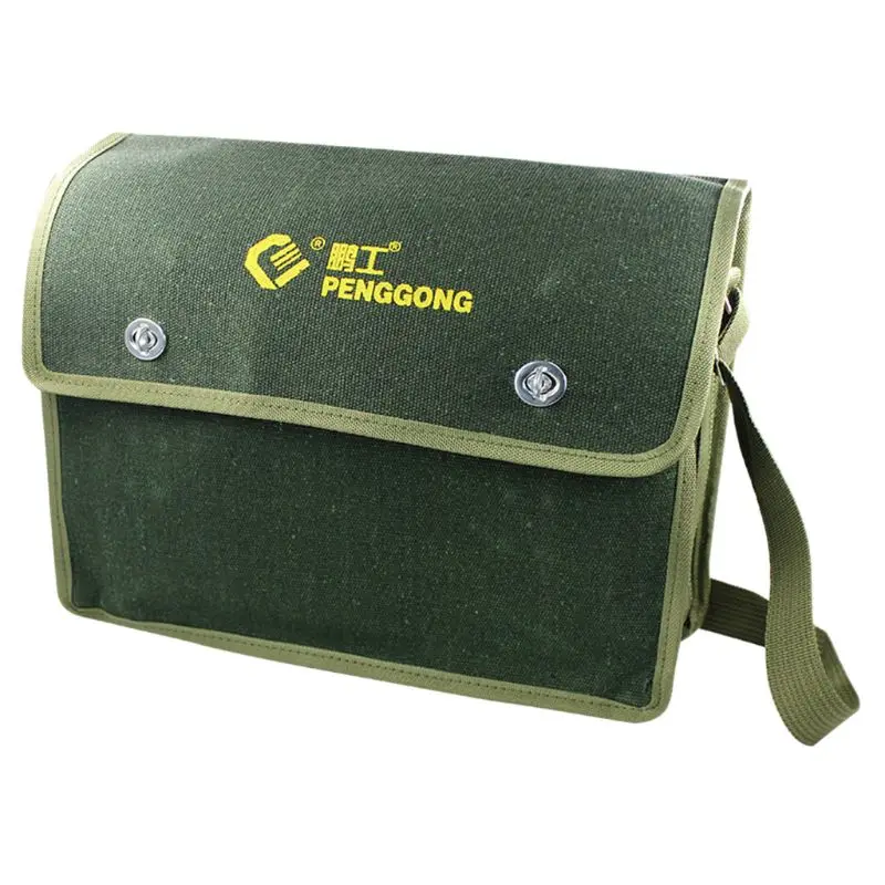 Electrician Hardware Toolkit Shoulder Bag Waterproof Oxford Cloth Multi-layer Organize Pockets Storage Pouch Portable Worker Use