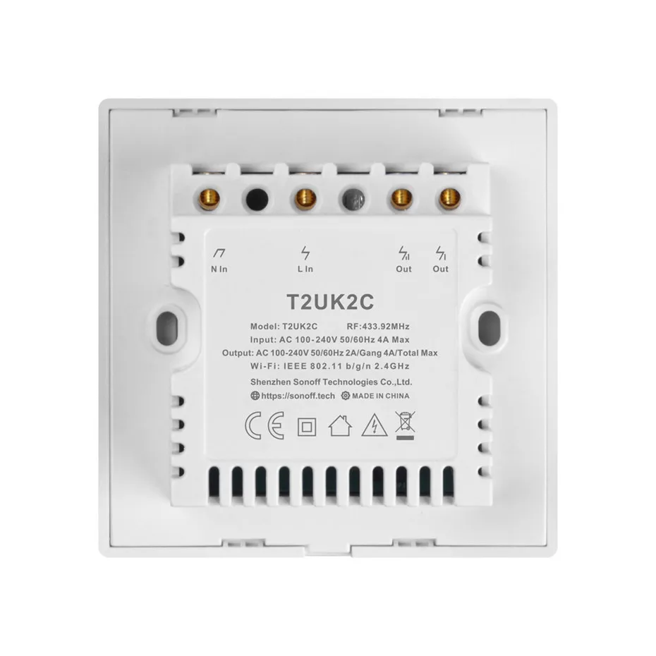 Sonoff T2 Smart WiFi RF APP  Touch Control Wall Light Switch 1 2 3 Gang 86 Type UK Panel Wall Touch Light Switch Alexa Nest-12