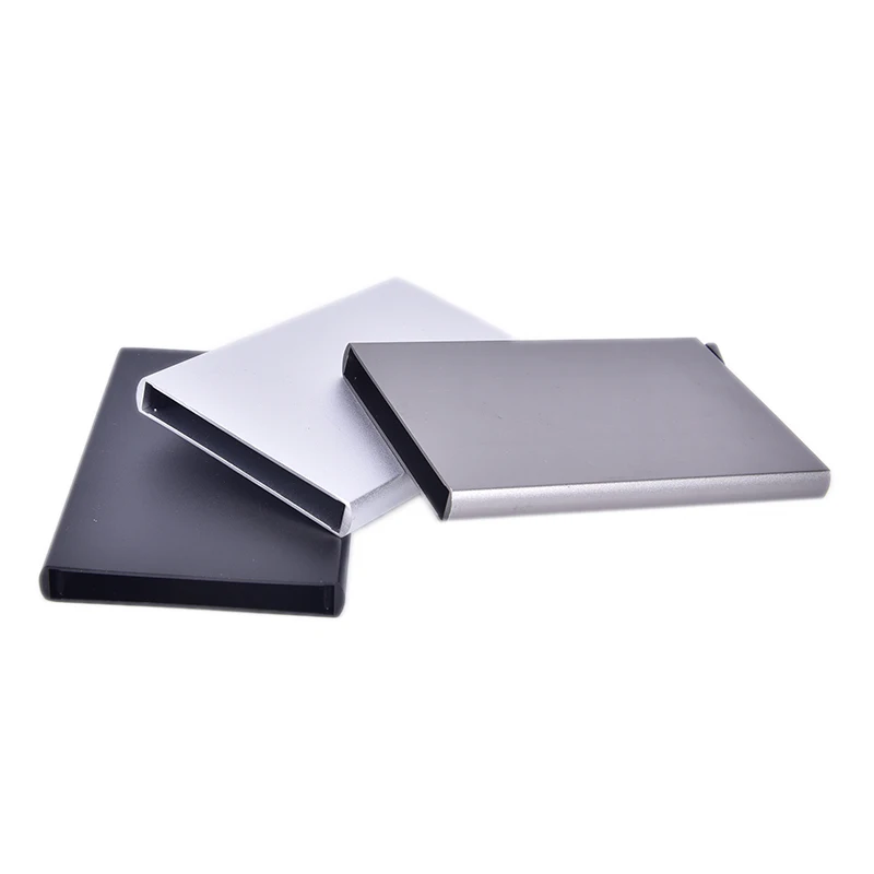 De acero inoxidable de calidad tarjeta de crédito titular hombres Slim Anti proteger viajes tarjetero ID cartera Metal caso Porte carta