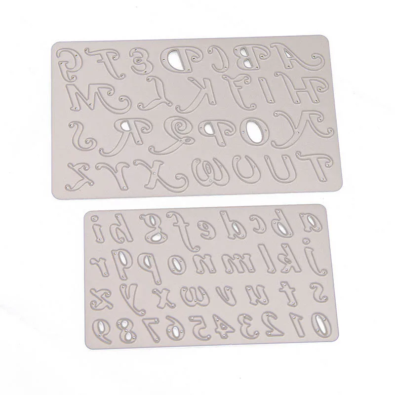 DIY скрапбукинга делая бумажные инструменты для открыток 2 шт. свадебный Декор партии металлический номер и алфавит резки штампы красивые Подарочные трафареты - Цвет: 1 Set