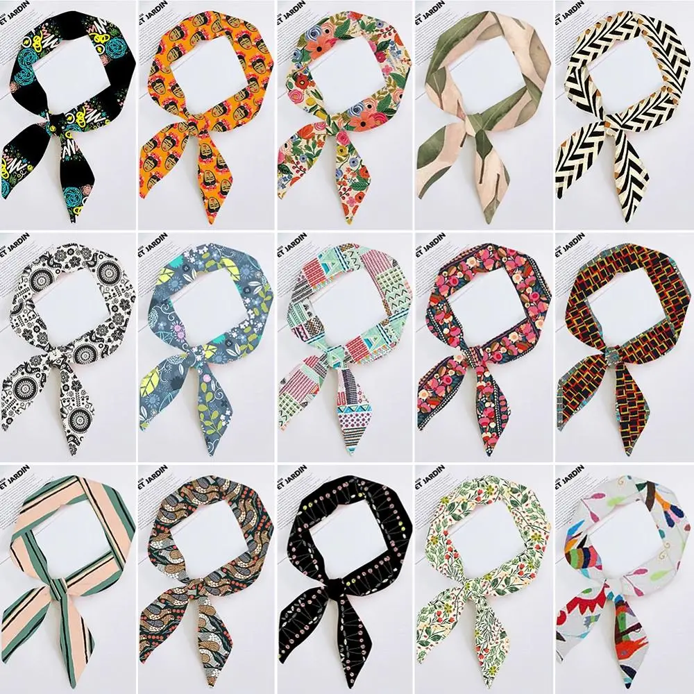 

2020 New Creative Ethnic Style Twill Small Silk Scarf Multifunctional Tied Hand Strapping Ribbon Skinny Scarves