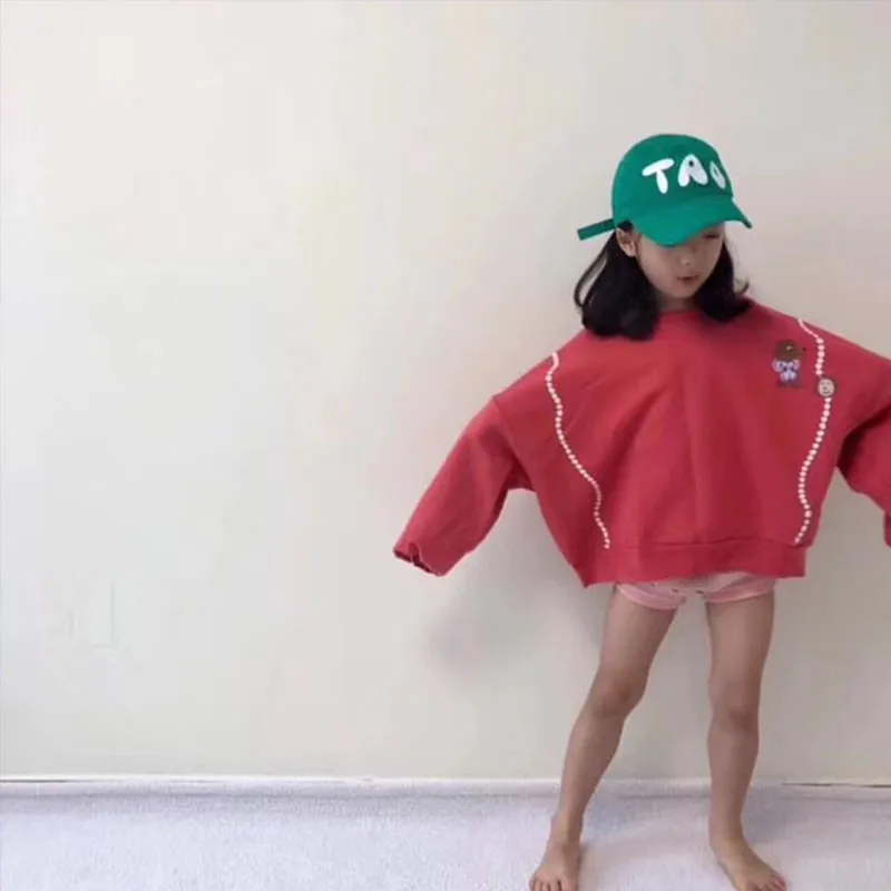 Детский свитер TAO, милые свитшоты в горошек для маленьких девочек и мальчиков, милая брендовая Дизайнерская одежда для малышей, осенняя одежда