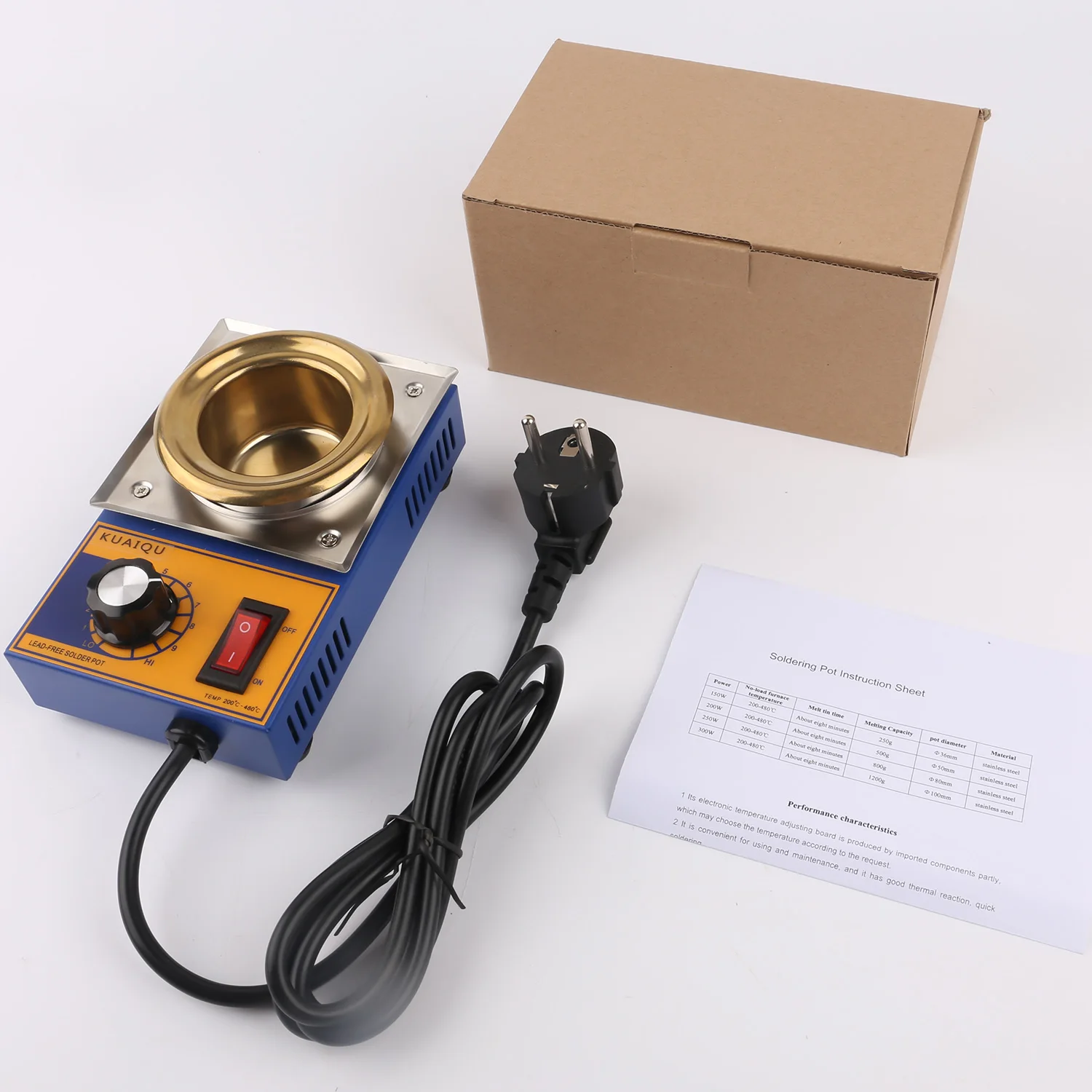 electric solder 300W Portable Solder Pot Tin Melting Furnace Handheld Adjustable Temperature Control Desoldering Bath Tool 200-480 Celsius soldering irons & stations