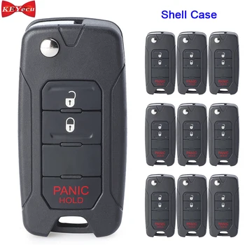 

KEYECU 10pcs for Jeep Renegade 2015 2016 2017 Remote Key Shell Case Fob for 2ADFTF15AM433TX