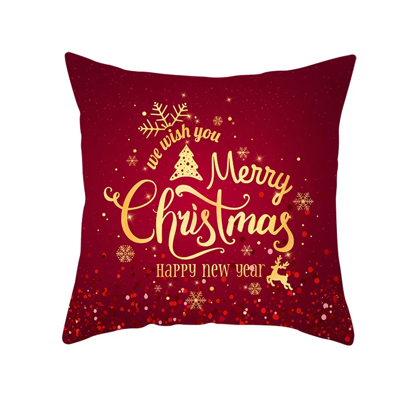 PC11734 Fuwatacchi Red Printed Cushion Cover Christmas Gift Decorative Pillow Covers for Home Sofa Polyester Throw Pillowcases 45*45cm - Цвет: PC11734