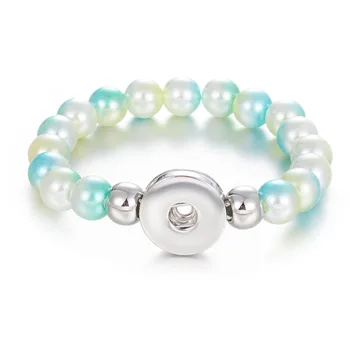

10pcs mix colors Snap Jewelry Men Bracelet Handmade Beaded Snap Bracelets Fit 18mm Snap Button Jewelry Natural Stone Beads