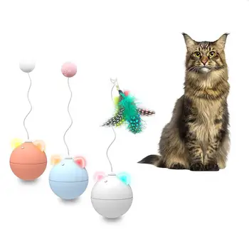 

Pet Toy Ball Robot Cat Toy Interactive LED Rolling Flash Ball Automatic Funny Cat Rod Badminton Random Movement Pet Products