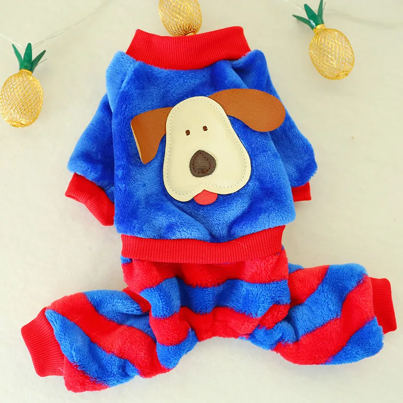 

Pet Dog Cat Autumn And Winter New Style Clothes Tongue Dog Stripes Legs-Teddy Bichon