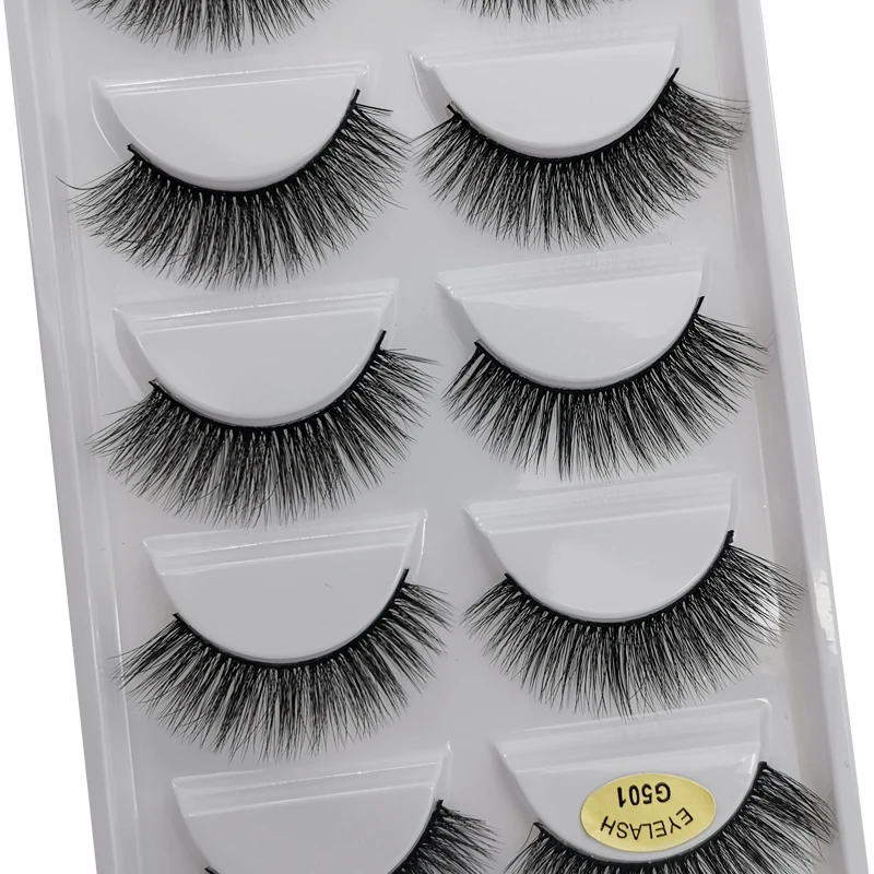 

5 Pairs 3D Mink Makeup Lashes Natural Long Fake Eyelashes Volume Mink Eyelashes Faux Mink False Eyelashes Wispy Lashes