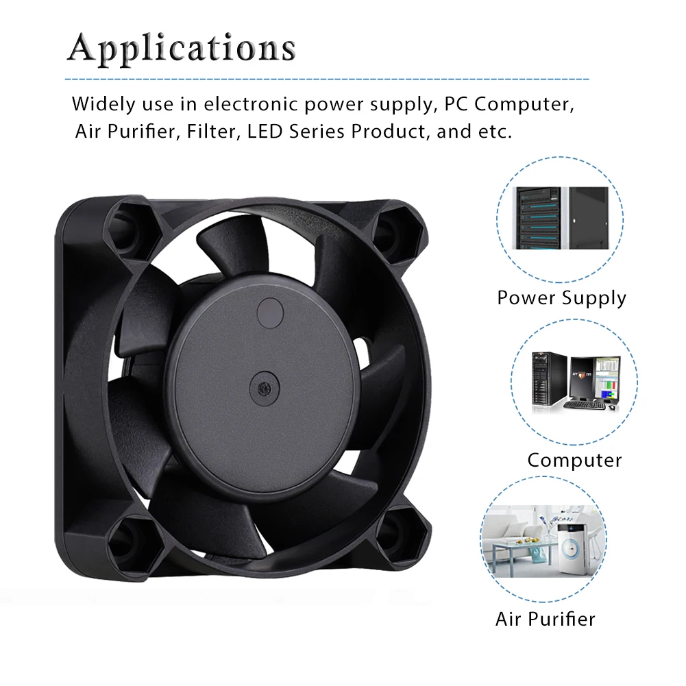 Gdstime-bola Dupla Mini Ventilador de Refrigeração 4010 Ventilador Axial 40 mm Cooler dc 5v 12v 24v 40x40x10 mm Impressora 3d Dvrnas Peças 2 - Imagem 2