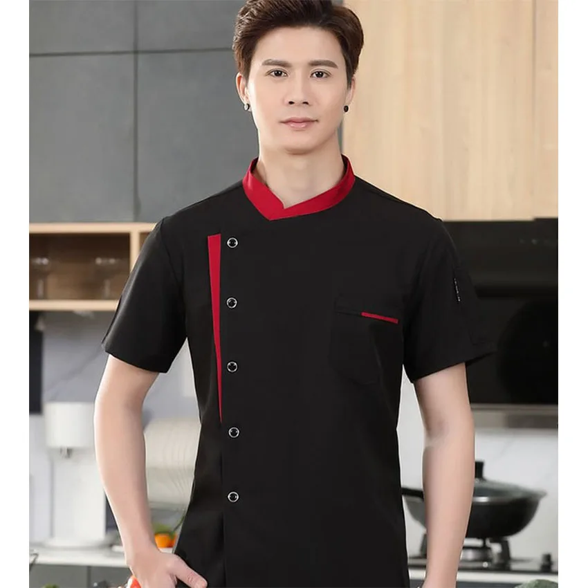 Long Sleeve Chef Uniform Unisex Basical Chef Tops Catering Shirt for Bakery Hote 