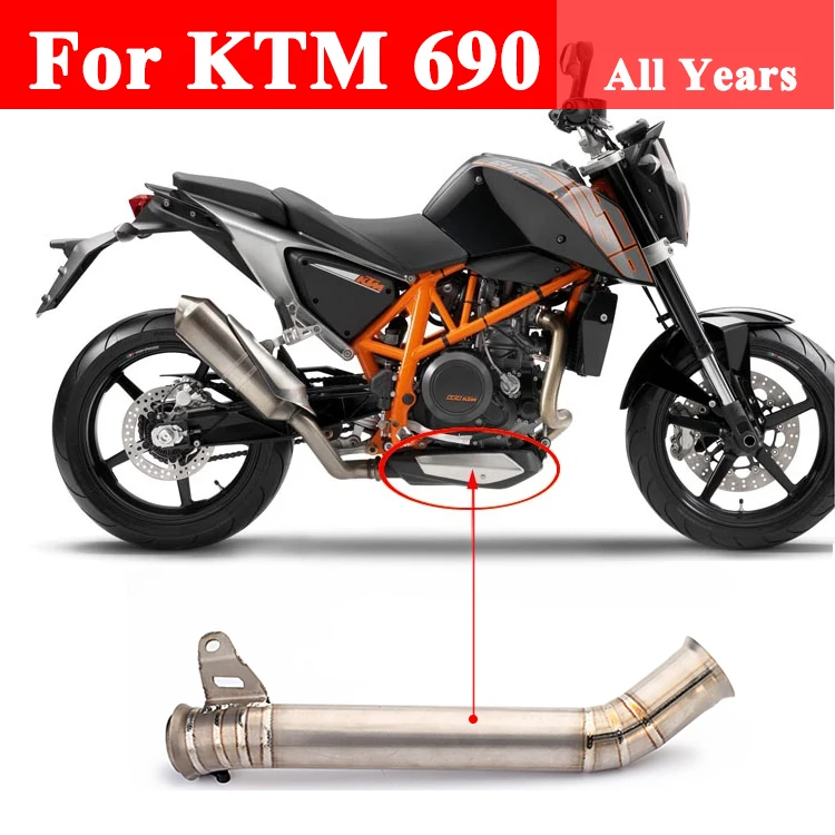 

For KTM 690 Duke Slip on Exhaust System Middle Connect Pipe Replace of Catalyst Cat Titanium alloy