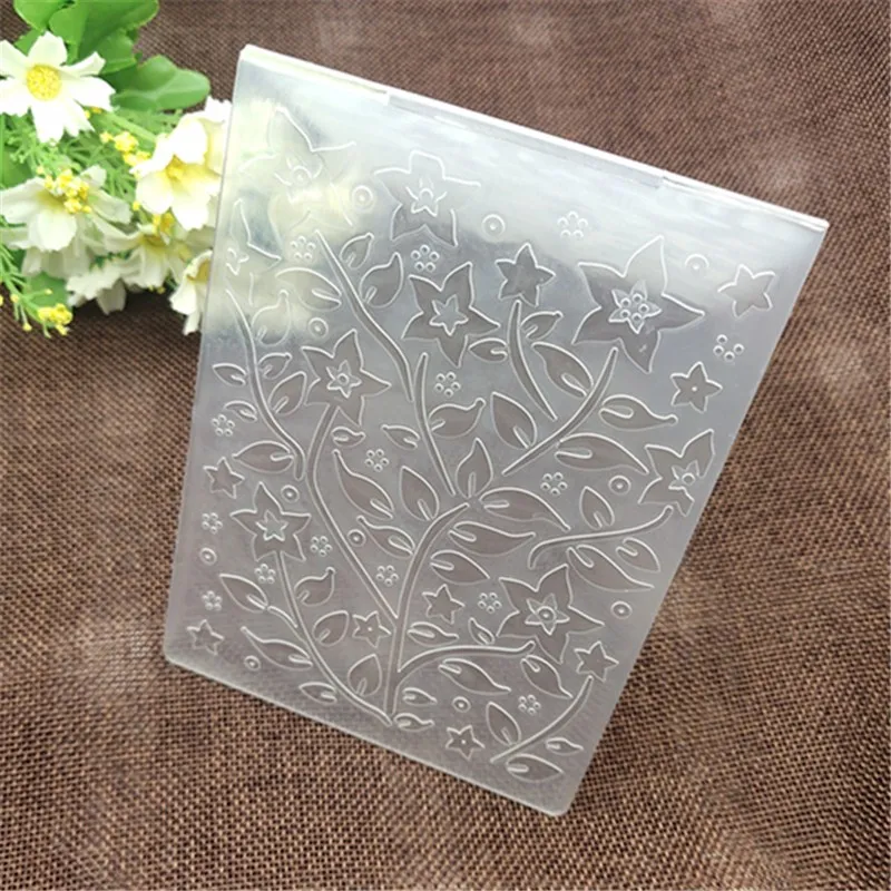 Star Leaf Background Flower Print DIY Plastic Embossing Folders DIY Scrapbooking Paper Craft Card Making Decoration Supplies
