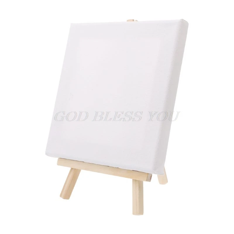 Mini Canvas And Natural Wood Easel Set for Art Painting Drawing Craft Wedding Supply