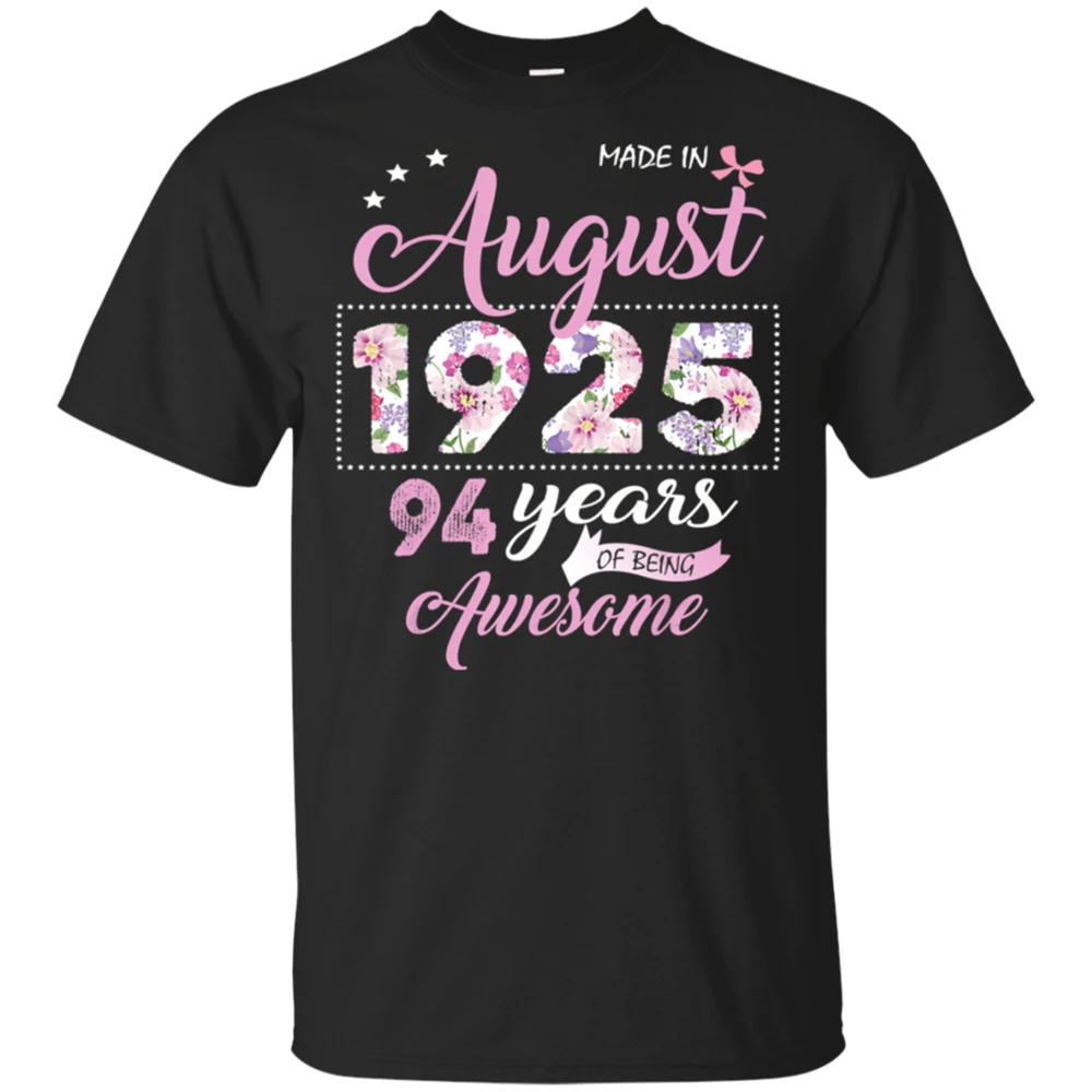 August Girl 1925 футболка 94 лет 94-го дня рождения Vtg черно-темно-синяя мужская забавная