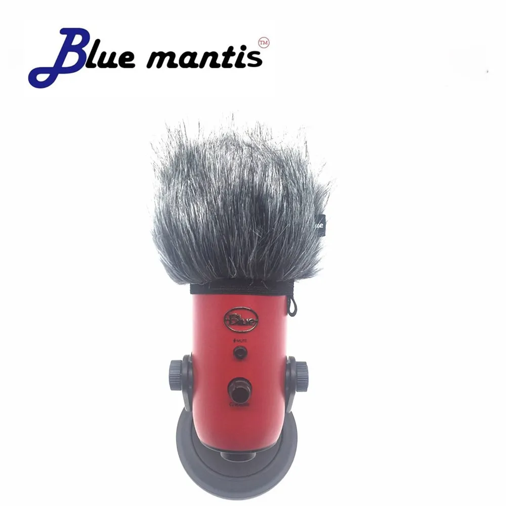 Высококачественная уличная Крышка для микрофона из искусственного меха Deat cat Blue