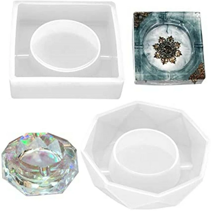 2 шт силиконовая форма для пепельницы прозрачная Гибкая эпоксидная смола ремесло