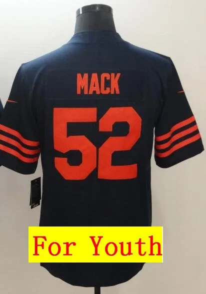 As photo Все сшитые мужские wo Мужские Молодежные Дети th Chicago Khalil Mack 52 Джерси 1 - Цвет: As photo