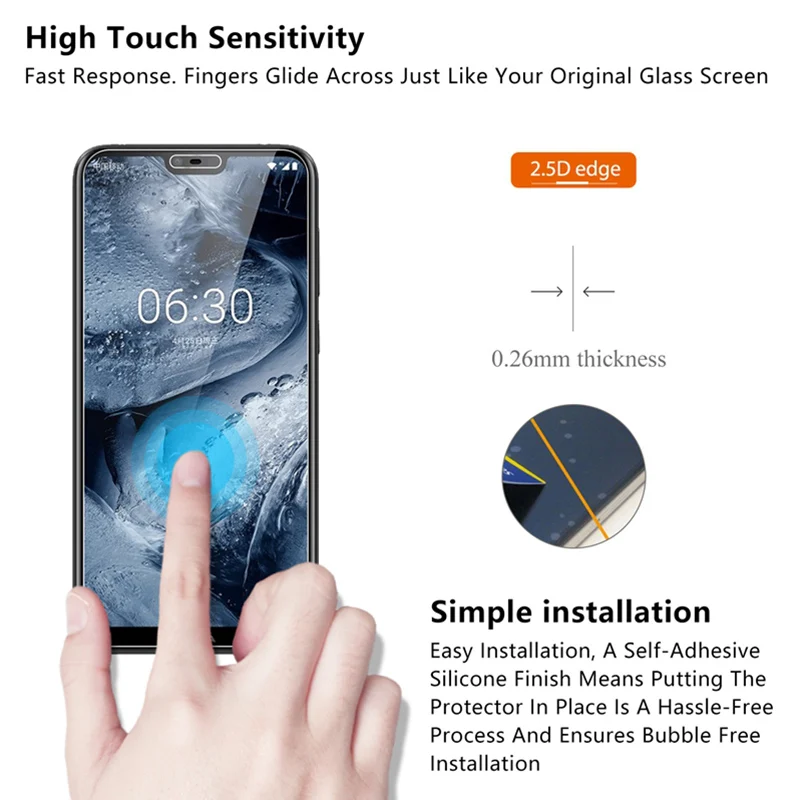Прозрачное закаленное стекло для Nokia 7 Plus 8 9, защитная пленка для Nokia 5 6 4 3 2 1