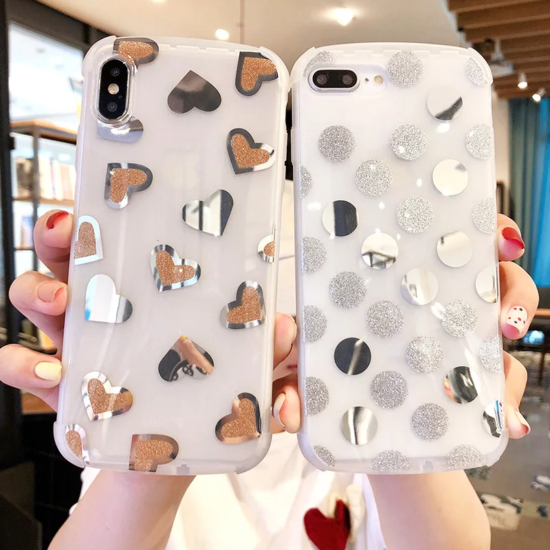 

Electroplated Polka Dots Star Case For iPhone 11 Pro Max 6 6s 7 8 Plus Soft Silicone Phone Cover For iPhone XS Max Gold plating