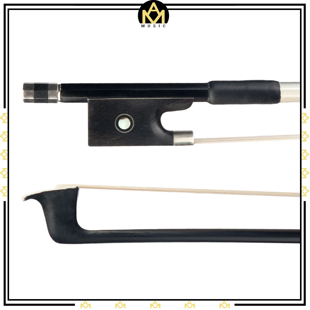 4/4 New Violin Bow Carbon Fiber   For   Ebony Frog  Beginner And Students  Parts Accessories