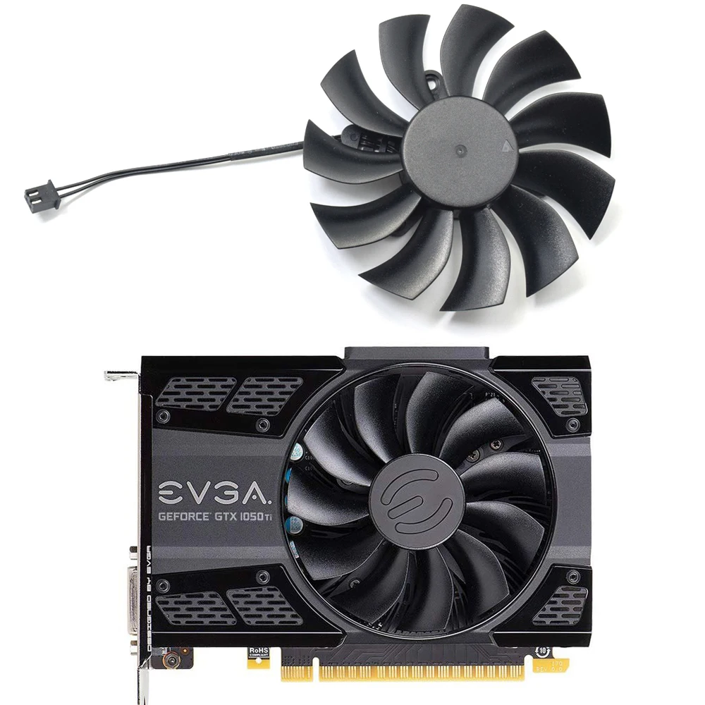 Новый вентилятор для видеокарты 85 мм PLA09215S12L 2pin GTX 1050 Ti графической карты EVGA |