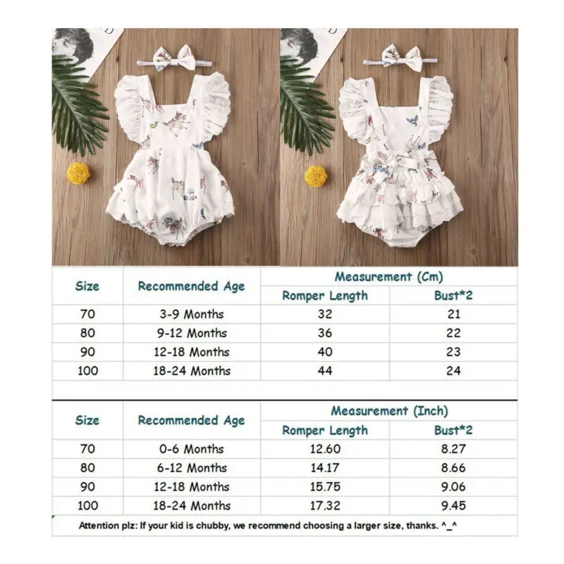 Детский кружевной комбинезон с оборками и рисунком оленя для новорожденных девочек, комбинезон, головная повязка для новорожденных девочек, Пасхальная Рождественская одежда