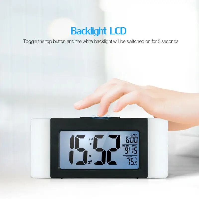 Digital Electronic alarm clock LED Intelligent Voice Report Night light Display