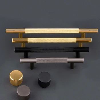 

Cabinet handle Knurled texture Wardrobe gold handles Drawer knob Furniture doorknobs Kitchen bathroom cabinet hardware pulls