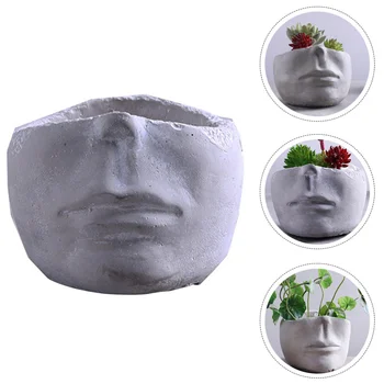 

1pc Exquisite Durable Delicate Interesting Desktop Flowerpot Tabletop Flowerpot Face Design Flower Pot for Inside Indoor Home
